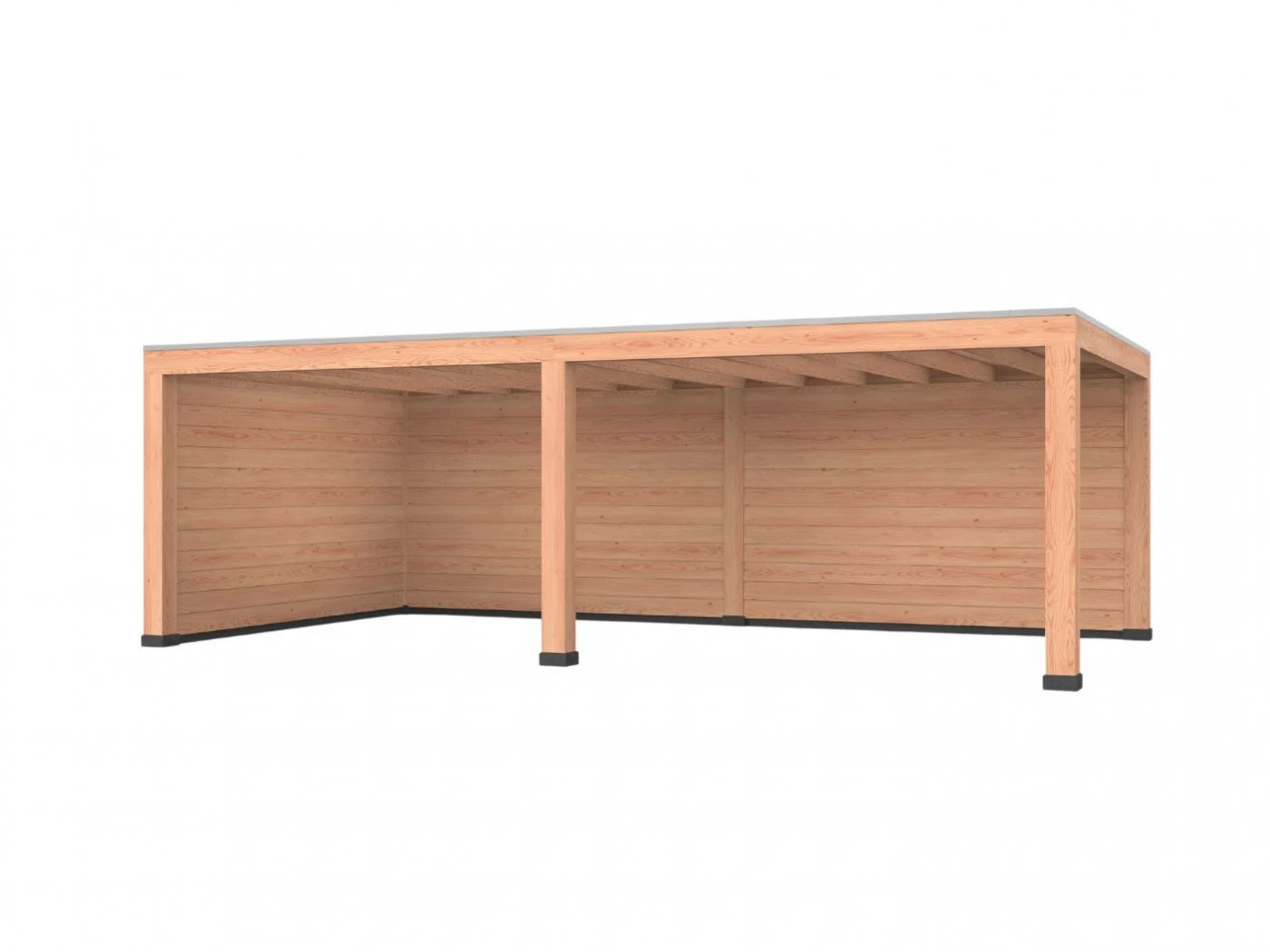 Douglas overkapping, 750 x 400, met achterwand en zijwand, Westwood Robuust - Afbeelding 1
